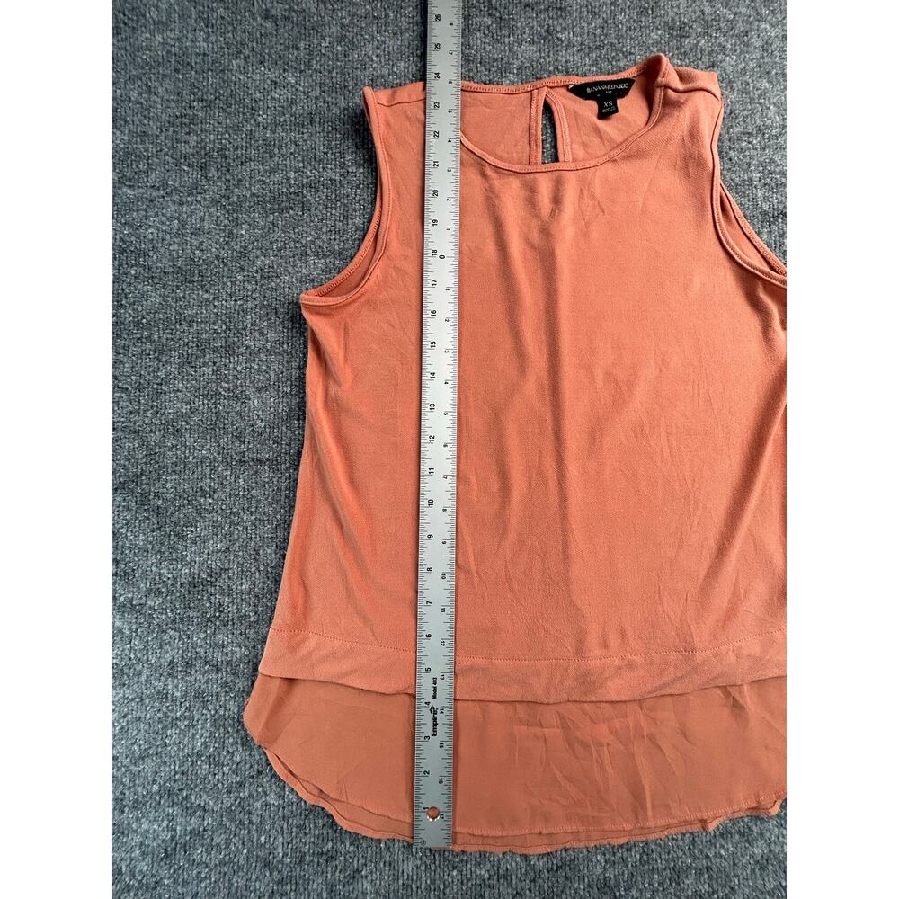 Banana Republic W XS Sleeveless Blouse Rust Orange High Low Layered Hem Back - Picture 4 of 5
